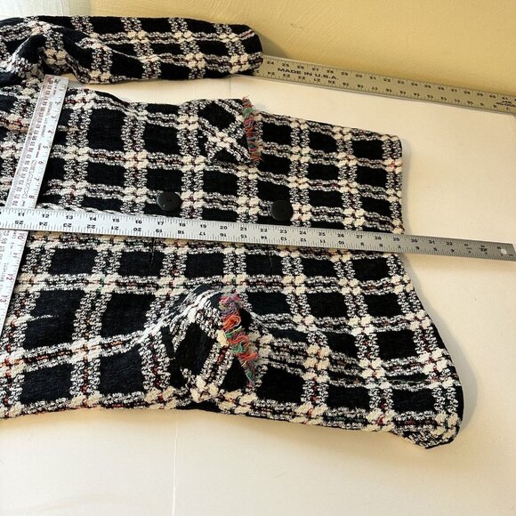 Vtg Womes Jacket Blazer Art to Wear Plaid Medium Platinum Petites Dorothy Schoel - Picture 11 of 13